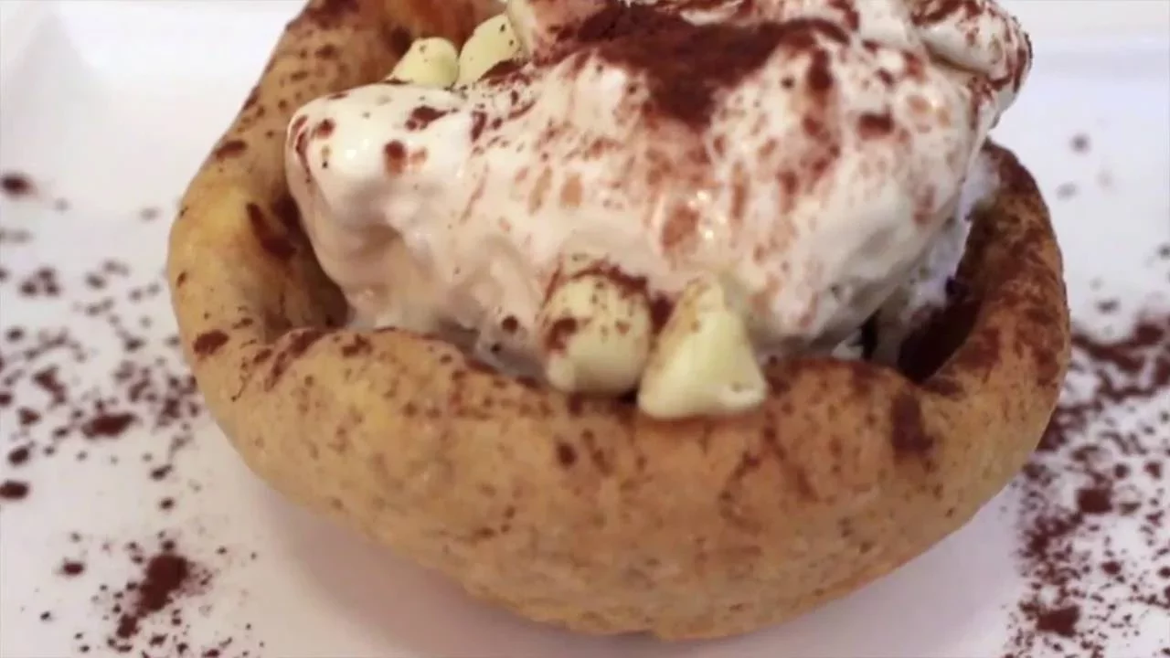 CESTINHA DE COOKIE COM SORVETE MINHA COMIDA RECEITA #5