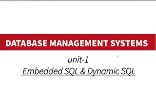 Embedded SQL And Dynamic SQL in tamil unit - 1 cse sem