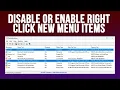 How to Disable or Enable the Windows Right Click New Menu Items Using a GUI
