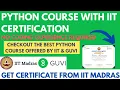 Python Free Course with IIT Certificate IIT Madras Certification Basic to Expert Course GUVI