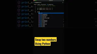 Python program to swap two numbers