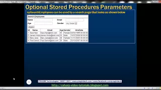 Part 68 Optional parameters in sql server stored procedures