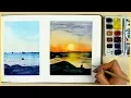 Download Lagu How to Paint a Sunset with Watercolors for Beginners | Art Journal Thursday Ep. 12