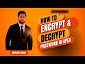 How to Encrypt Decrypt Password in Oracle Apex