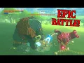 Guardian vs Hinox EPIC BATTLE Zelda Breath of the Wild