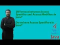 Difference between Access Specifier Access Modifiers in java