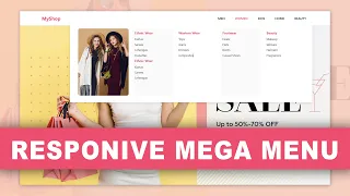 Ecommerce Website Responsive Mega Menu and Dropdown Menu using only HTML CSS