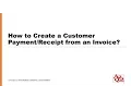 NetSuite How to Create a Customer Payment Receipt from an Invoice