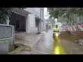 EXTREME WEATHER ⛈️⚡ MOST INTENSE HEAVY RAIN & WINDSTORM 🌪⚡ WALKING IN AN INDONESIAN VILLAGE 🌪🌪🌪🌪