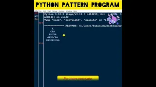 52 To Print Alphabet Pattern Program In Python Python Programming