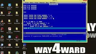 QBASIC TUTORIAL 2017 12 EXAMPLE LARGE SMALl