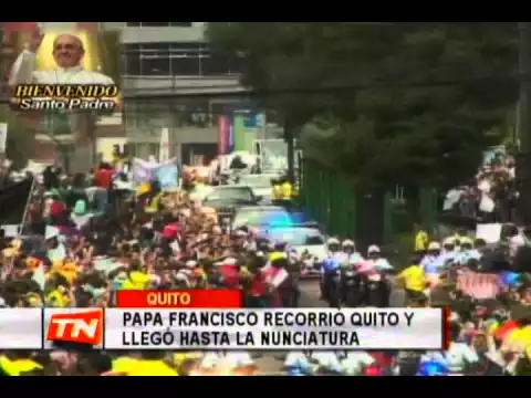Papa Francisco recorrió Quito y llegó hasta la Nunciatura