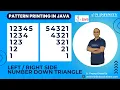 Pattern Printing in JAVA Session 23 Left Right Side Number Down Triangle Printing Prasad Sir