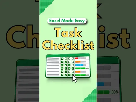 How to Create an Excel Checklist with Progress Bars ✅