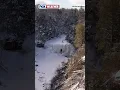 Views Of The Frozen Blackwater Falls In West Virginia Show Off Intense Freezing Temperatures