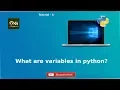 What are variables in python - Hindi Tutorial