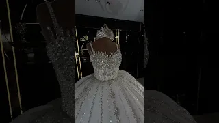 فستان زفاف ملكي بفخامة فريدة  تصميم فاخر بكريستالات لامعة                     اكسبلور دندنها