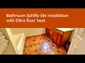 Saltillo tile in heated floor bathroom remodel