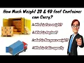 How much weight a Container can carry What is Tare Payload Max gross weight of container