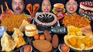 LUCKY STREET FOOD CHALLENGE SPICY NOODLES, PASTA,CHICKEN, MUTTON, CHOCOLATE CAKE MUKBANG EATING SHOW