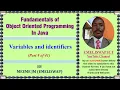Variables and datatypes used in Java Object Oriented Programming Language
