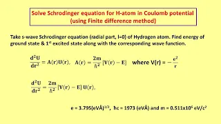Quantum Solve Schrodinger equation using Finite Difference Method - Part 1