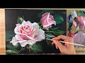 How to Paint Roses Acrylic Painting Correa Art