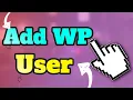 WP create new user - How to Add or Delete a User in WordPress 2022