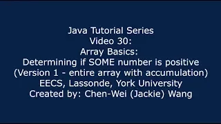 EECS1021 Java Tutorial 30