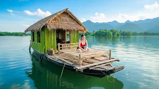 TIMELAPSE Building A Bed Out Of BAMBOO And Living On A Lake 