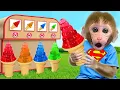 Download Lagu Monyet BonBon Imut Menikmati Es Krim Warna-Warni dan senang dengan hujan permen pelangi
