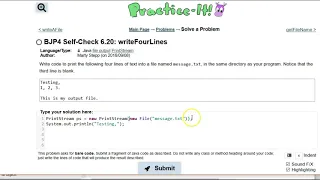 Building Java Programs Self-Check 6 20 writeFourLines
