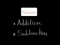 Addition and Subtraction of two matrices
