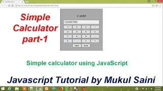 Simple Calculator using Javascript part-1 Design the calculator