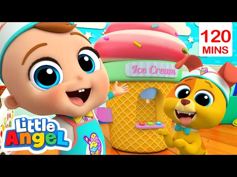 Download MP3 Colorful Ice Cream Shop, Bingo! | + Wheels on the Bus,... | Little Angel Kids Songs \u0026 Nursery Rhymes