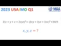 2023 USAJMO Q1 solutions problems USA Junior Mathematical Olympiad Math 2022 2024 Exam full USAMO