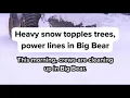 Heavy snow topples trees power lines in Big Bear