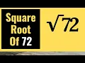 72 Square Root Of 72 by Division Method Mathematics Class 8