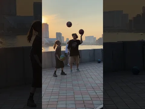 На закате дня устроили шоу 🏀