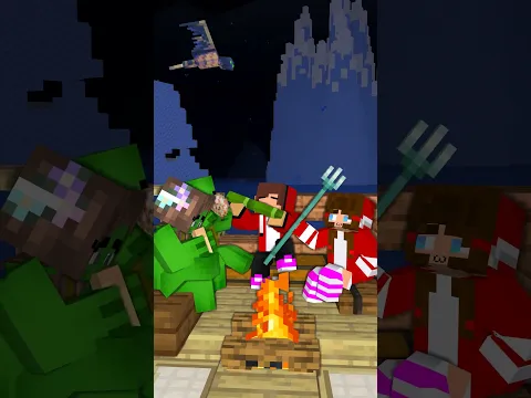Singing a Sea Shanty - JJ and Mikey Maizen Minecraft Animation #maizen #minecraft #shorts