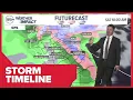 California Atmospheric River Timeline Rain snow on the way to California