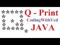 Q print in star pattern Star Pattern program Java CodingWithved coding Ved Alphabet Print