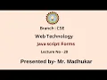 Web Technology Java Script Forms AKTU Digital Education