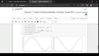 Data Visualization using matplotlib - Section 7 Object Oriented Interface Subplots ScatterPlot