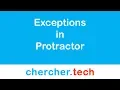 Exceptions in protractor 13 Dec 2018