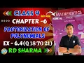 RD Sharma Class 9 Maths Chapter 6 Factorization of Polynomials Exercise 6 4 Latest Edition