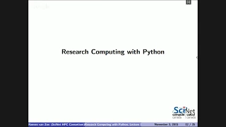 Research Computing with Python Lecture 1