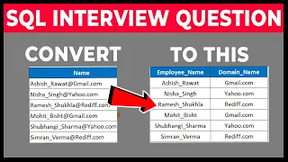 SQL Interview Question Extract First name in SQL Extract Last Name in SQL