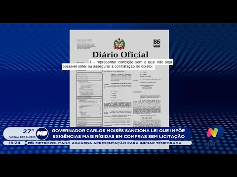 Moisés sanciona lei que impõe novas exigências em compras sem licitação
