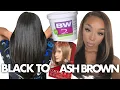 HOW TO BLACK TO ASH BROWN PERFECT ASH BROWN HAIR W HIGHLIGHTS DETAILED ft West Kiss